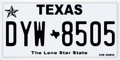 TX license plate DYW8505