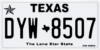 TX license plate DYW8507
