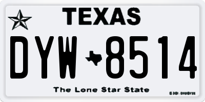 TX license plate DYW8514