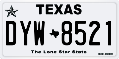 TX license plate DYW8521