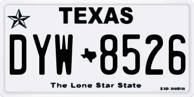 TX license plate DYW8526