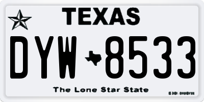 TX license plate DYW8533