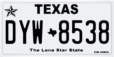 TX license plate DYW8538