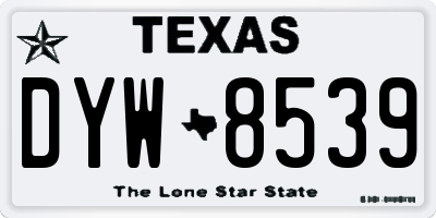 TX license plate DYW8539