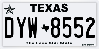 TX license plate DYW8552