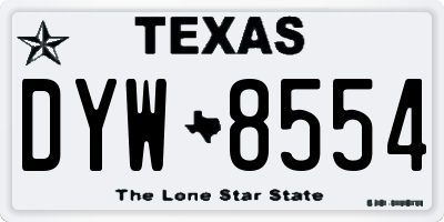 TX license plate DYW8554