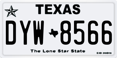 TX license plate DYW8566