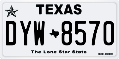TX license plate DYW8570