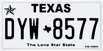 TX license plate DYW8577