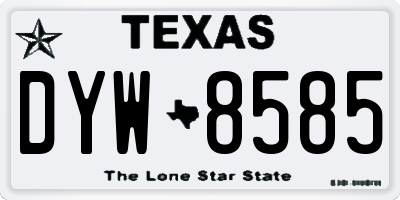 TX license plate DYW8585