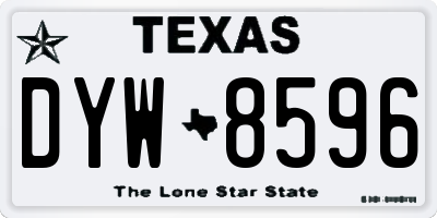 TX license plate DYW8596