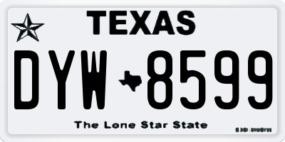 TX license plate DYW8599