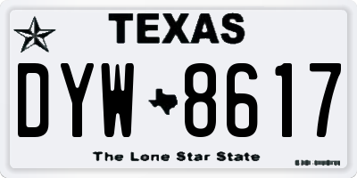 TX license plate DYW8617