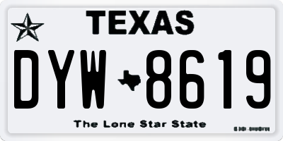 TX license plate DYW8619
