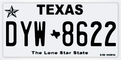 TX license plate DYW8622
