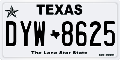 TX license plate DYW8625