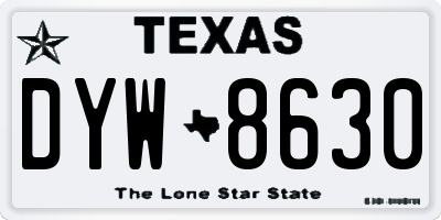 TX license plate DYW8630
