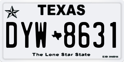 TX license plate DYW8631
