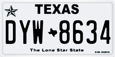 TX license plate DYW8634