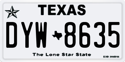 TX license plate DYW8635