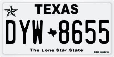 TX license plate DYW8655