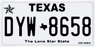 TX license plate DYW8658