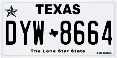 TX license plate DYW8664