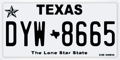 TX license plate DYW8665