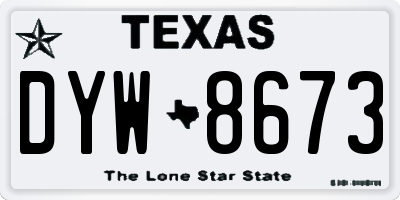 TX license plate DYW8673