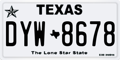 TX license plate DYW8678