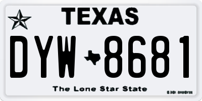 TX license plate DYW8681