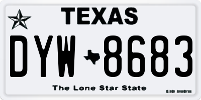 TX license plate DYW8683