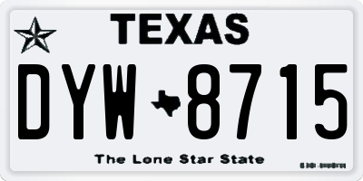 TX license plate DYW8715