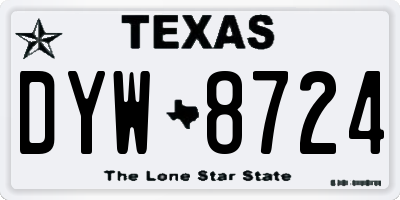 TX license plate DYW8724