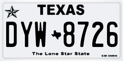 TX license plate DYW8726