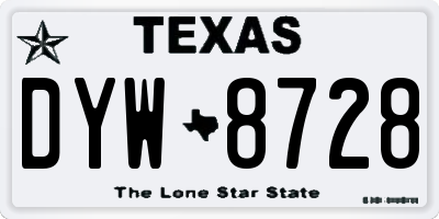 TX license plate DYW8728