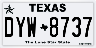TX license plate DYW8737