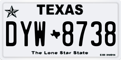 TX license plate DYW8738