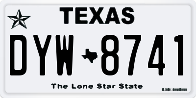 TX license plate DYW8741