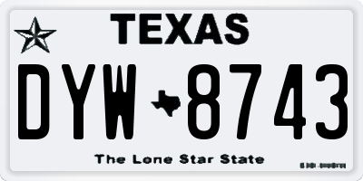 TX license plate DYW8743