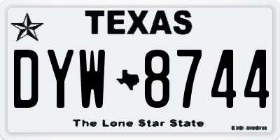 TX license plate DYW8744