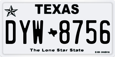 TX license plate DYW8756