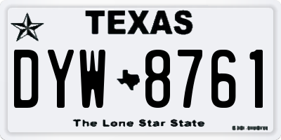 TX license plate DYW8761