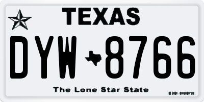 TX license plate DYW8766