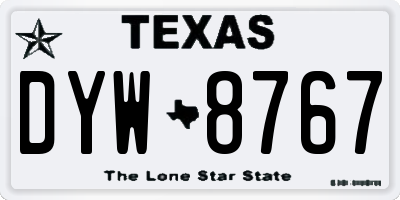 TX license plate DYW8767
