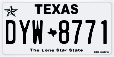 TX license plate DYW8771
