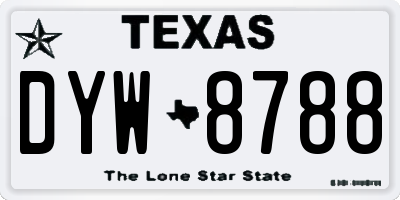 TX license plate DYW8788