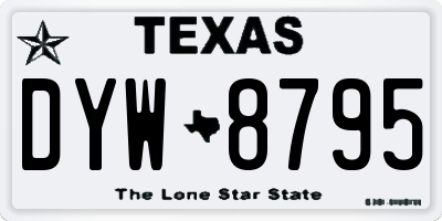 TX license plate DYW8795
