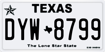 TX license plate DYW8799