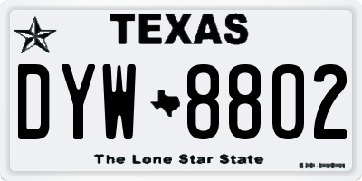 TX license plate DYW8802